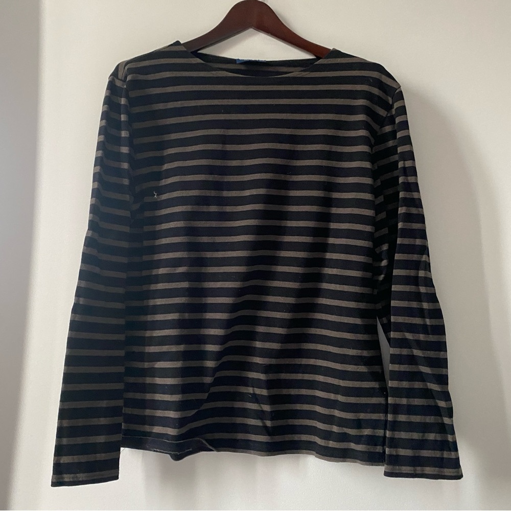 Saint James - Black / Chocolate Striped Shirt